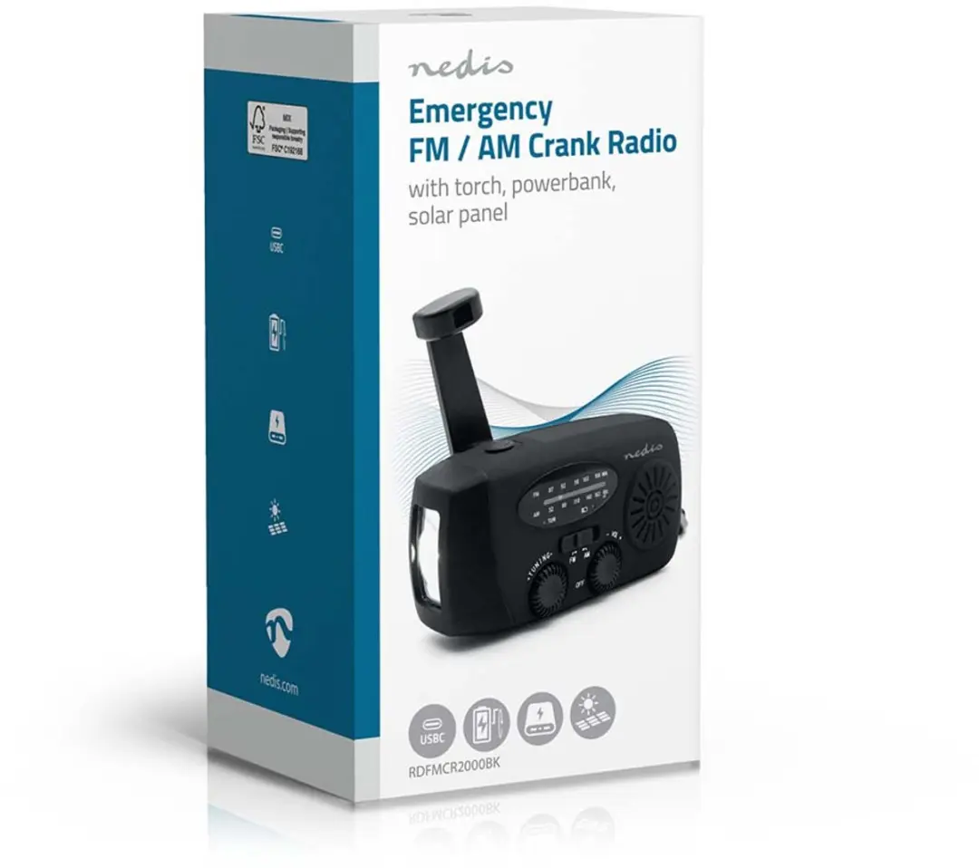 Nedis RDFMCR2000BK Noodradio - Zwart - afbeelding 5 van 6