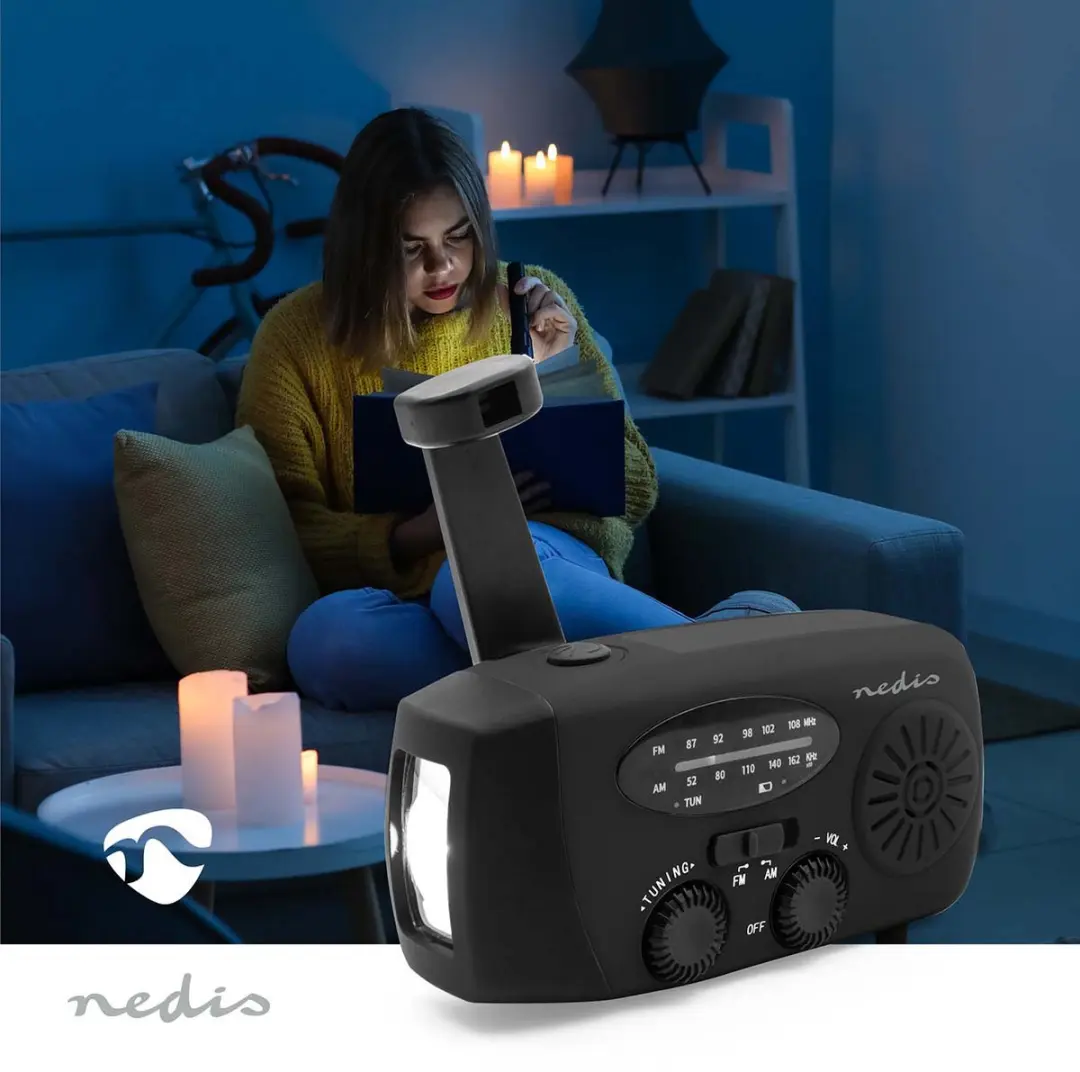 Nedis RDFMCR2000BK Noodradio - Zwart - afbeelding 6 van 6