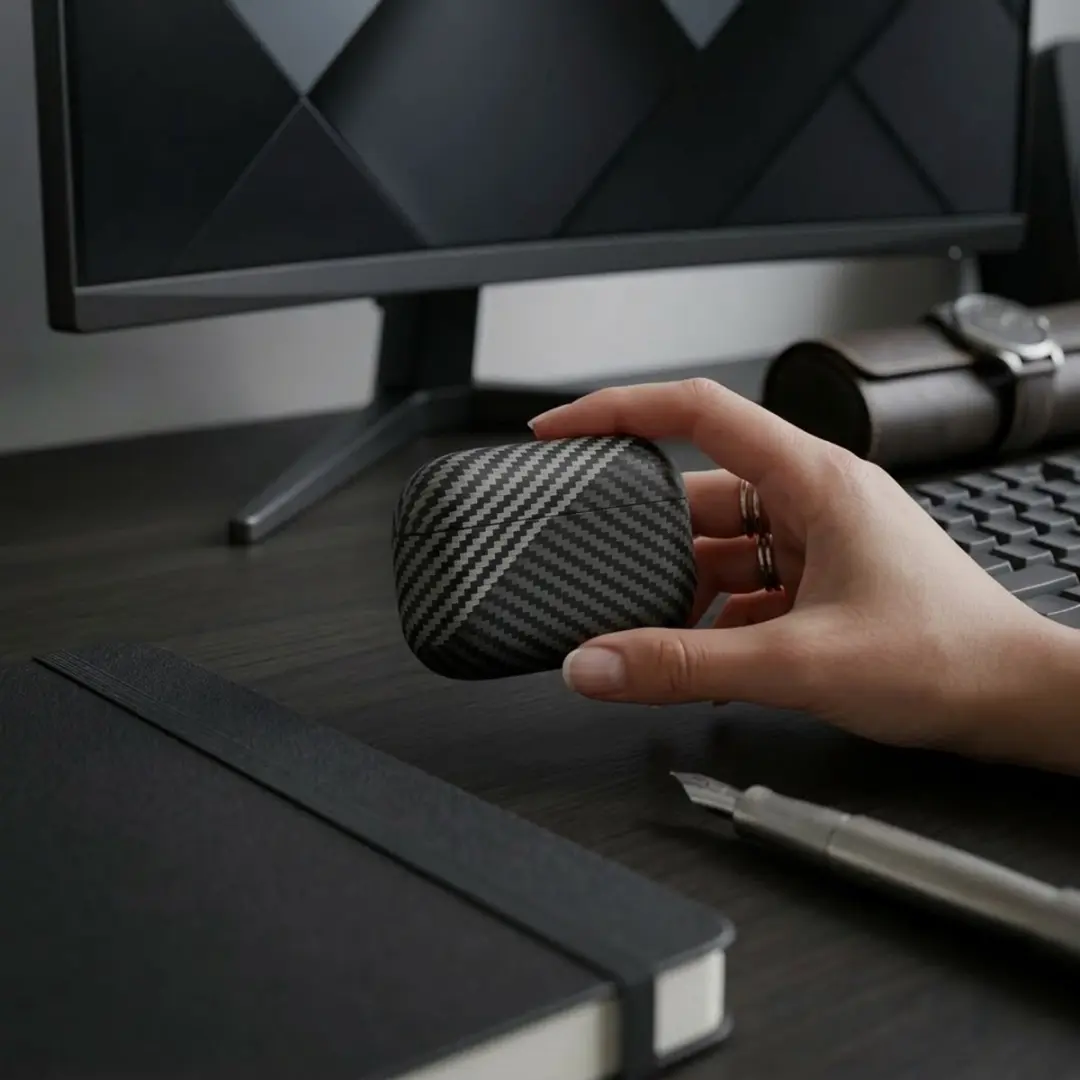 NUVEX Carbon Fiber Hoesje AirPods Pro 2 - Diepgrijs