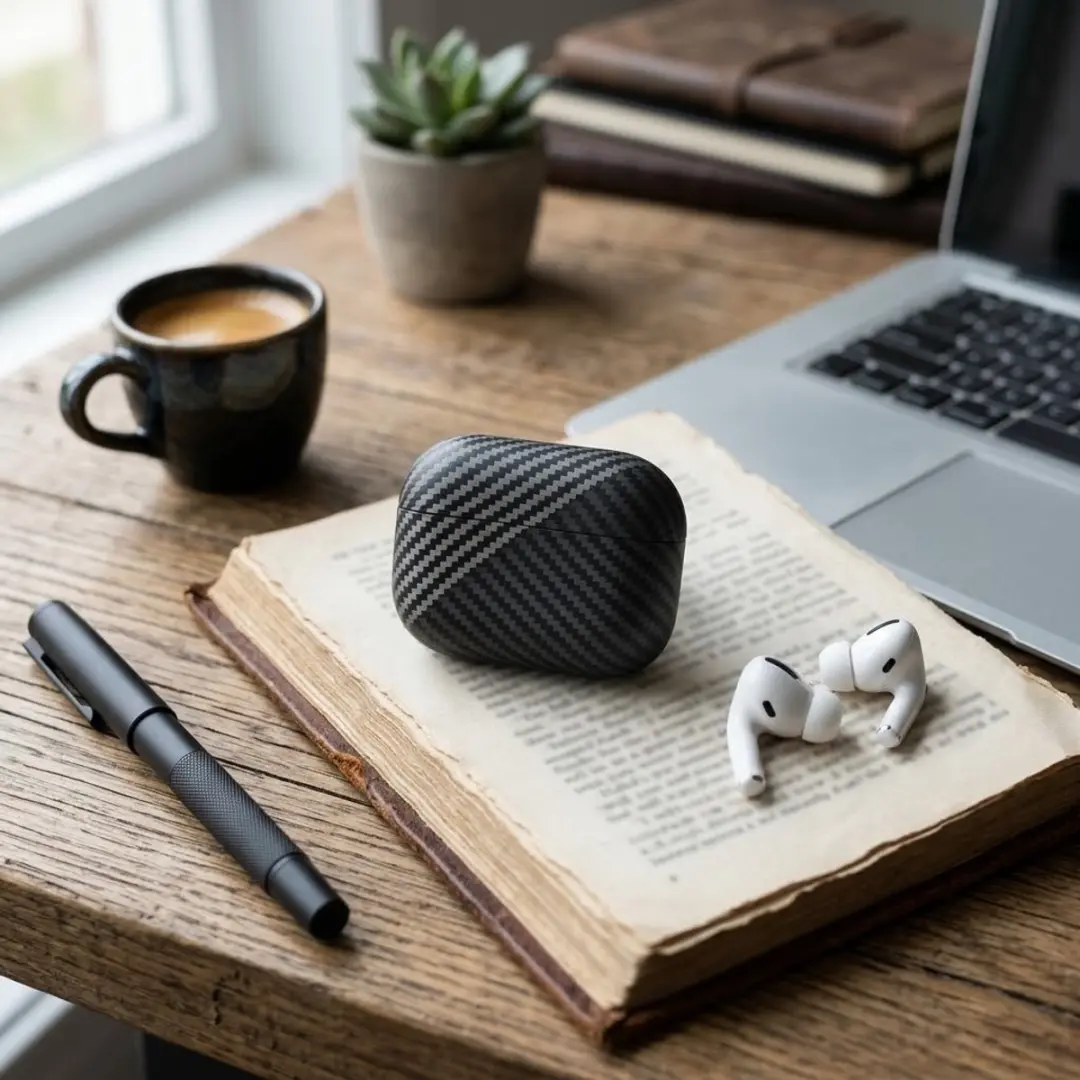 NUVEX Carbon Fiber Hoesje AirPods Pro 2 - Diepgrijs