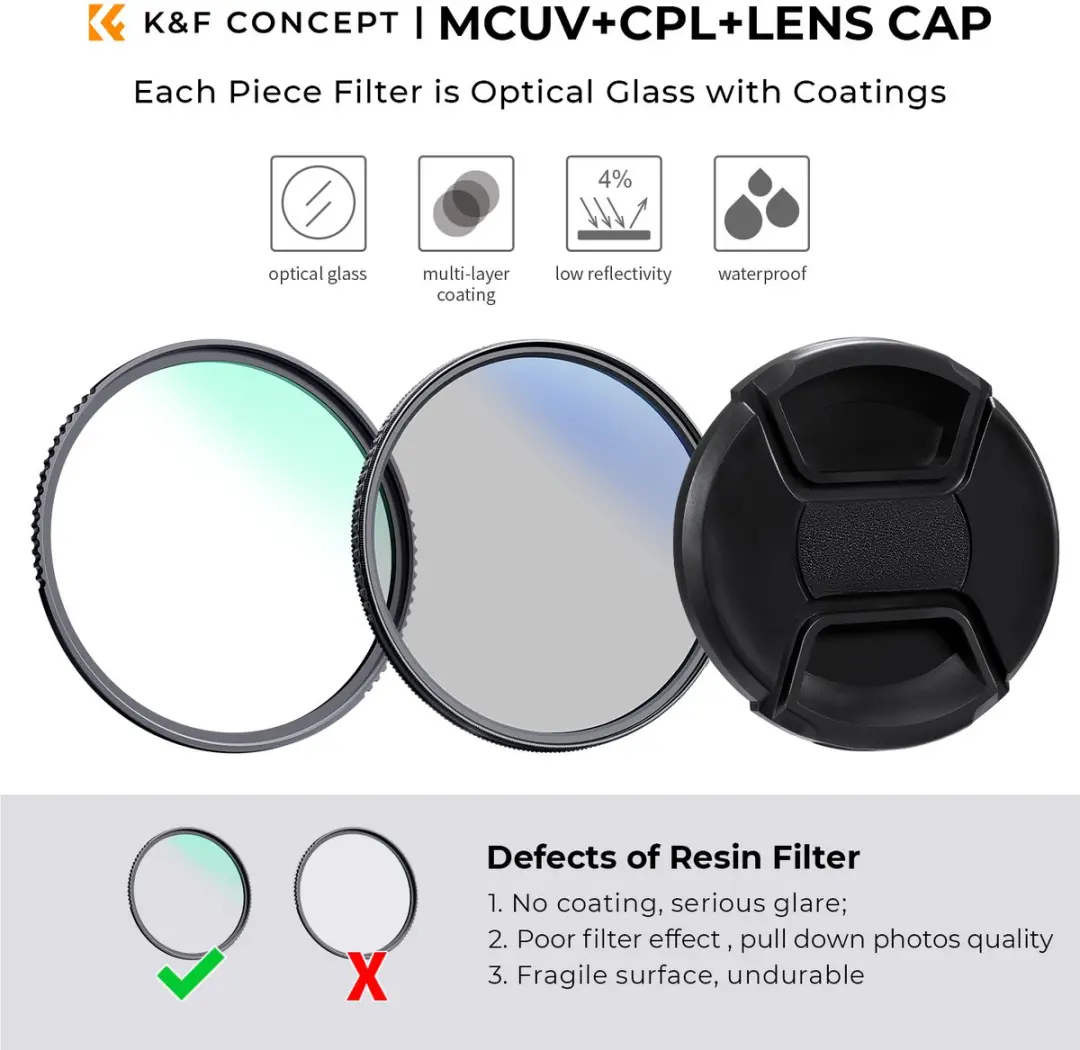 K&F Concept 72mm MCUV CPL Nano-K Filterset - 72mm