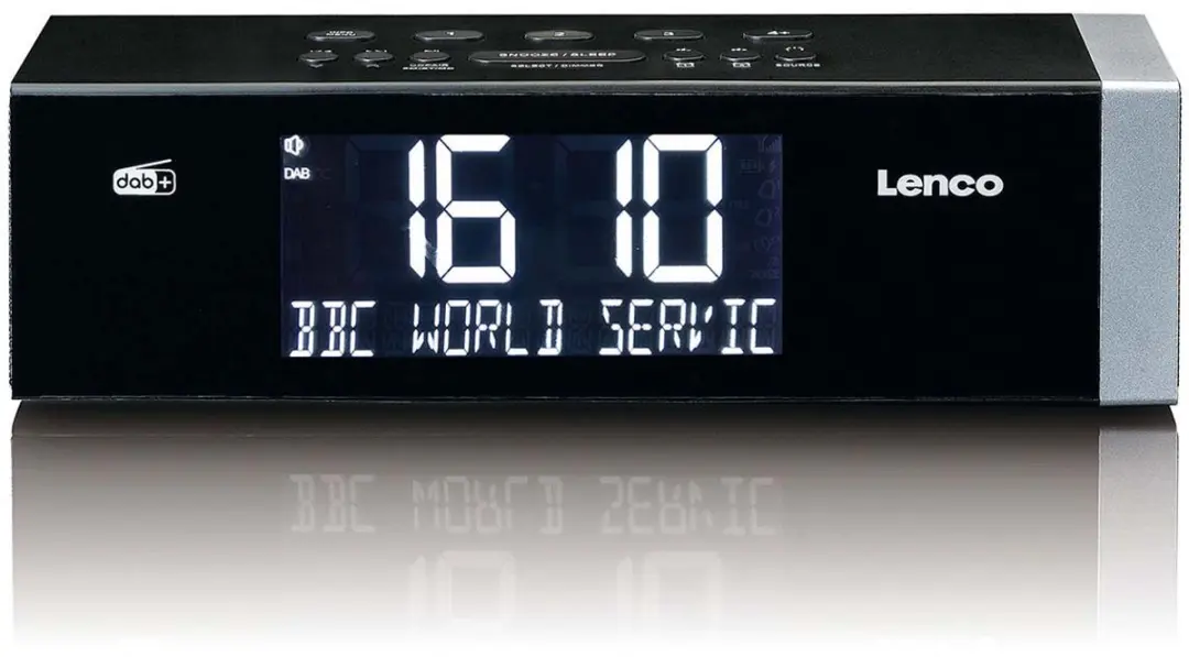Lenco CR-640BK Wekkerradio - Stereo FM - Zwart-Zilver