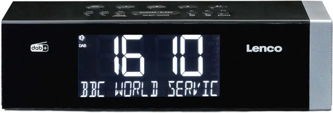 Lenco CR-640BK Wekkerradio - Stereo FM - Zwart-Zilver