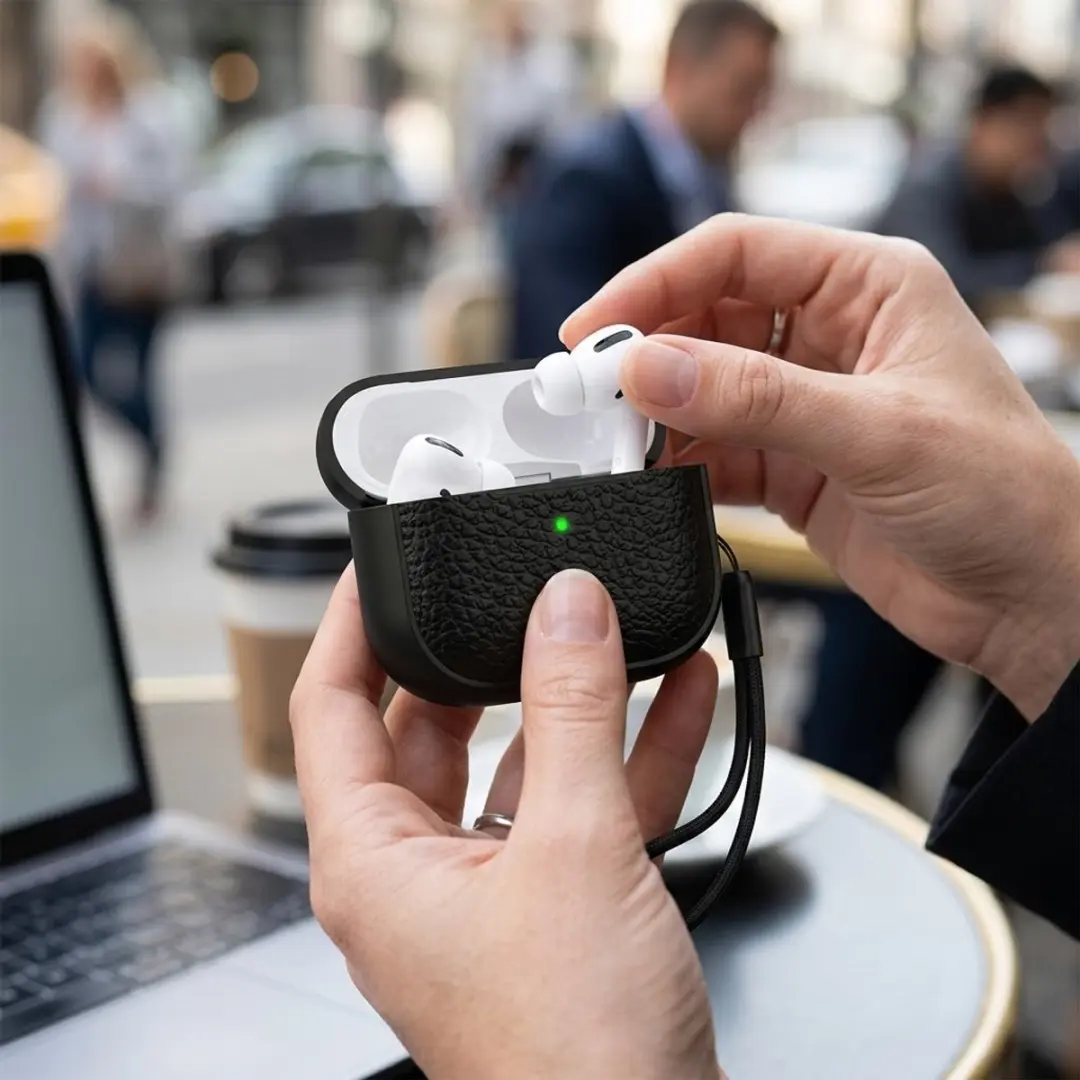 NUVEX Hoesje AirPods Pro 2 - Zwart - met reinigingsset