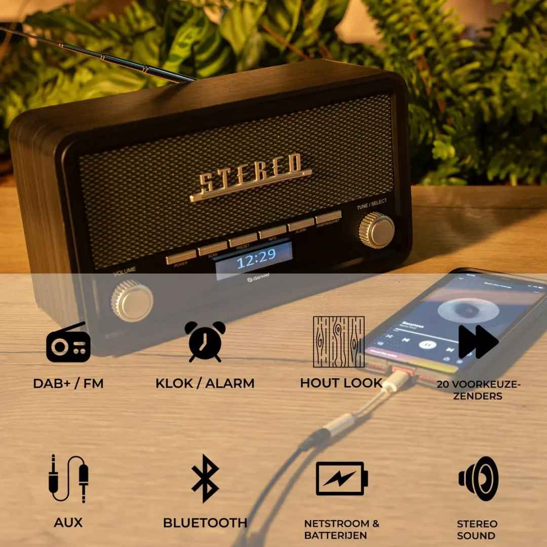 Denver DAB18DG DAB Radio - Donkergrijs