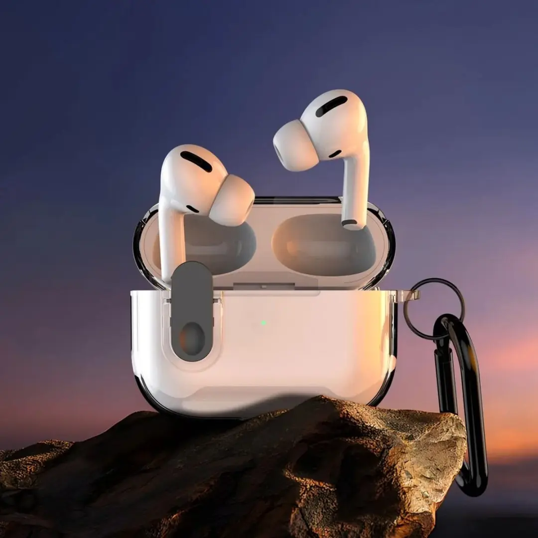 Dux Ducis PECL Hoesje AirPods 4 - Transparant - Aluminium Haak