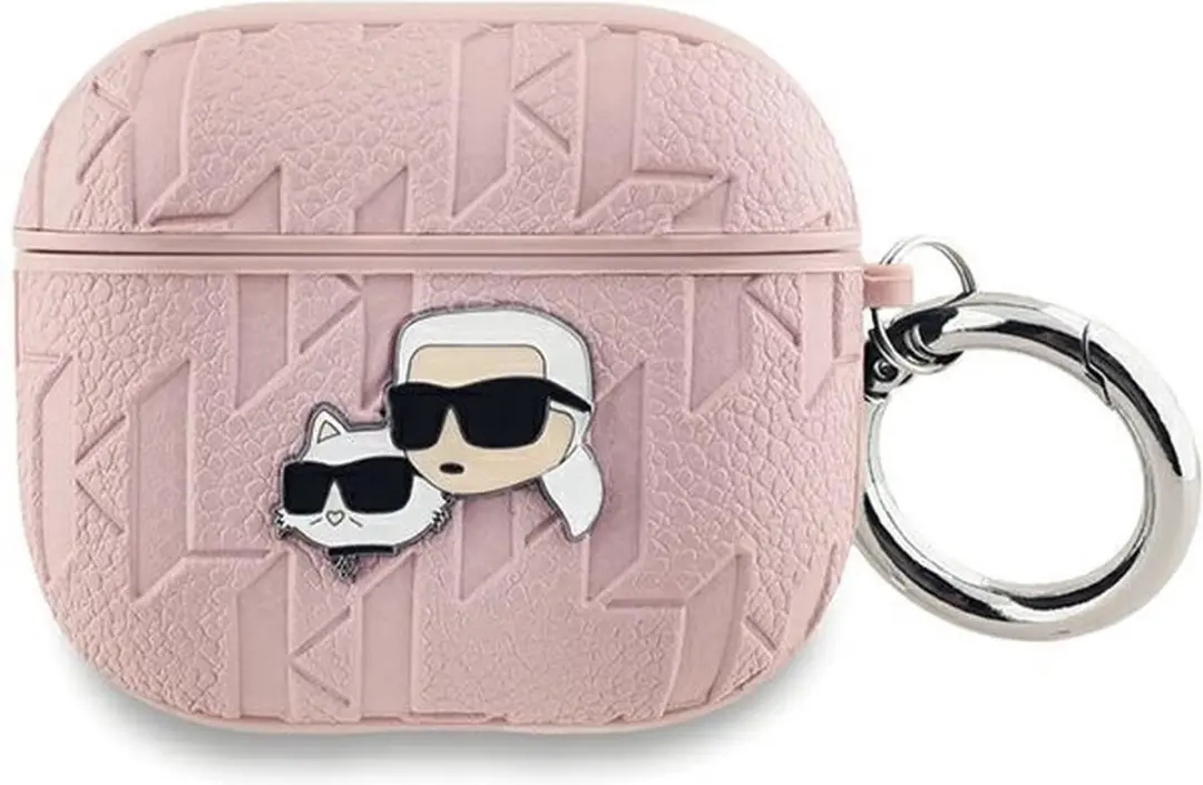 Karl Lagerfeld Monogram Karl & Choupette AirPods 3 Hoes - Roze