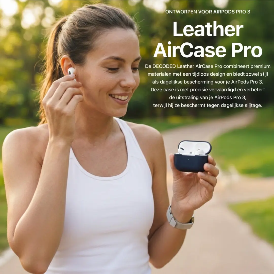 Decoded Hoesje AirPods Pro 3 - Premium Ecco-leer - Blauw
