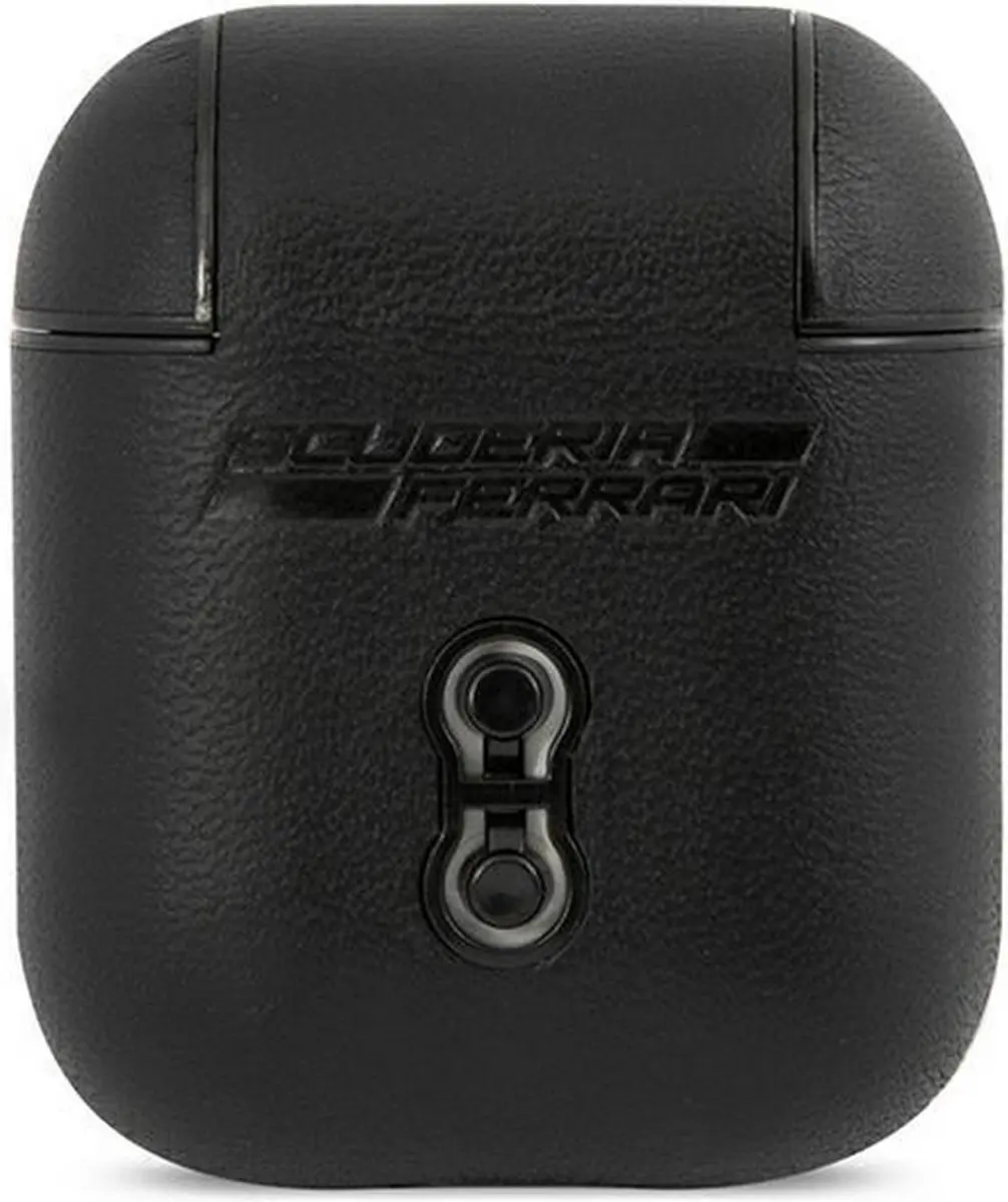 Ferrari On-Track Leather Case Apple AirPods 1/2 - Zwart