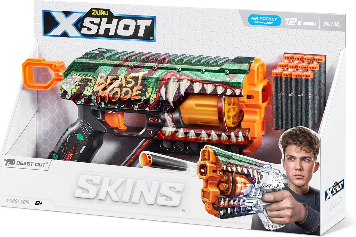 XSHOT ZURU X-Shot Skins Griefer - Bearst Out - 12 Darts - afbeelding 3 van 6