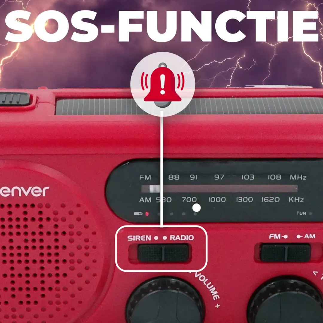 Denver FM Noodradio SCR2010 Powerbank - Rood - 5W