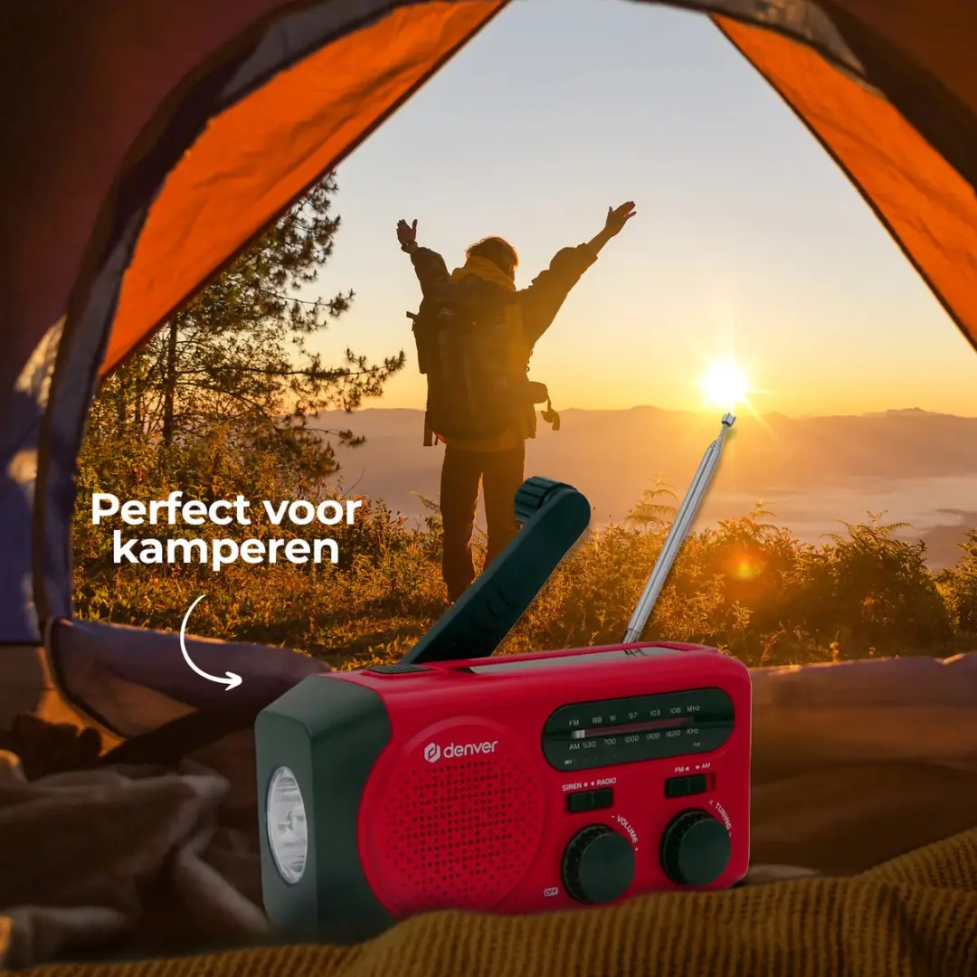 Denver FM Noodradio SCR2010 Powerbank - Rood - 5W - afbeelding 6 van 6
