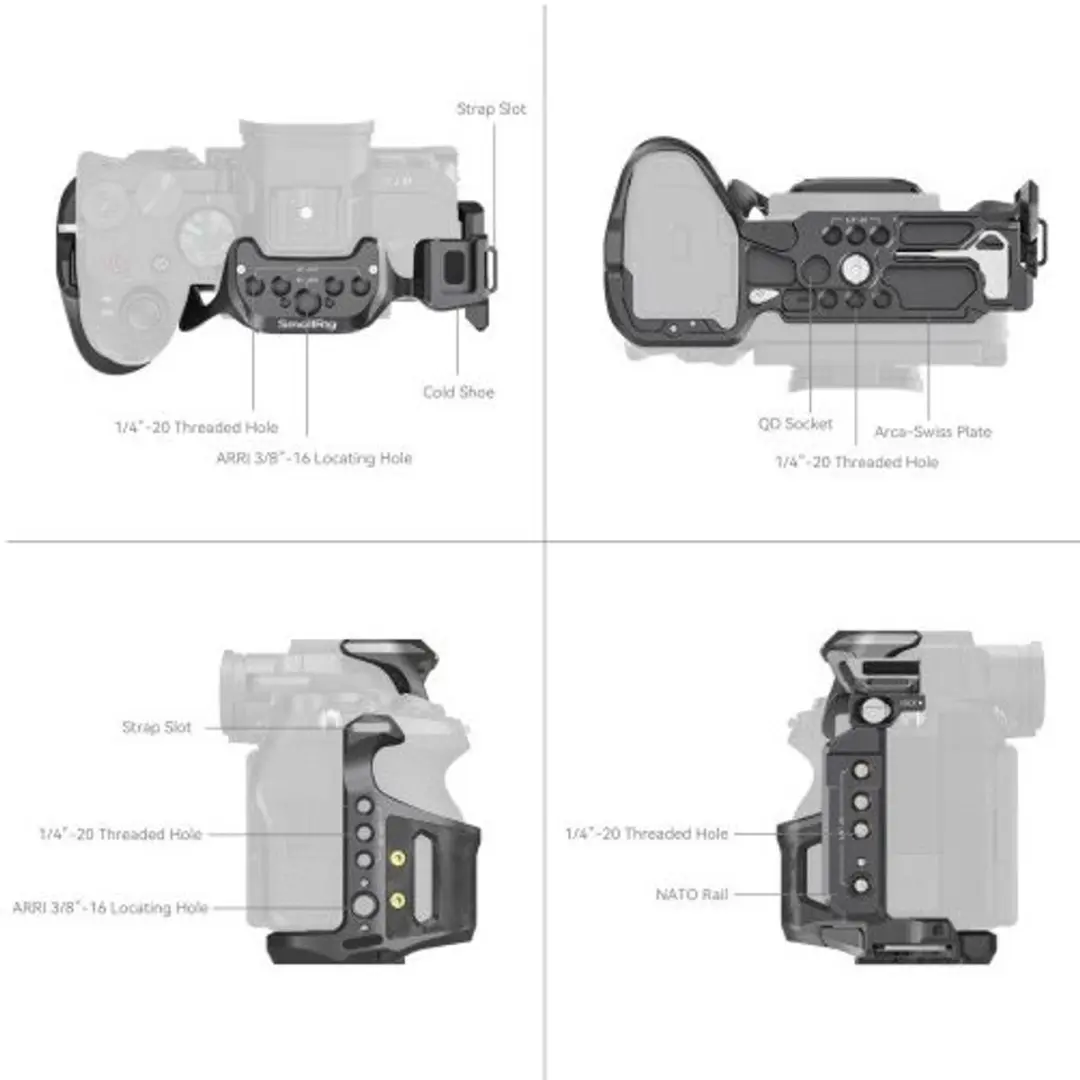 SmallRig 6029 Rhinoceros Cage - Sony Alpha 7 V/7R V/7 IV - Zwart