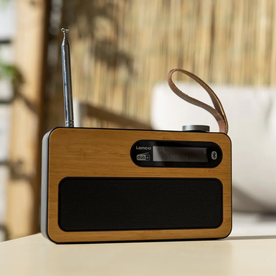Lenco PDR-040BAMBOOBK DAB Radio - Bamboe-Zwart