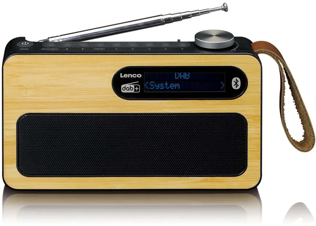 Lenco PDR-040BAMBOOBK DAB Radio - Bamboe-Zwart - afbeelding 6 van 6