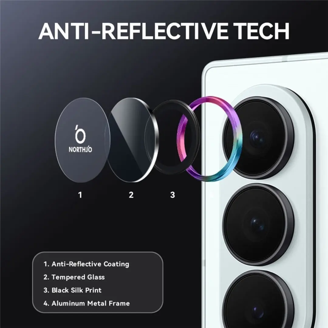 NORTHJO Galaxy Z Fold 8 Ultra Camera Lens Protector - Metaal - Multi Color - afbeelding 6 van 6