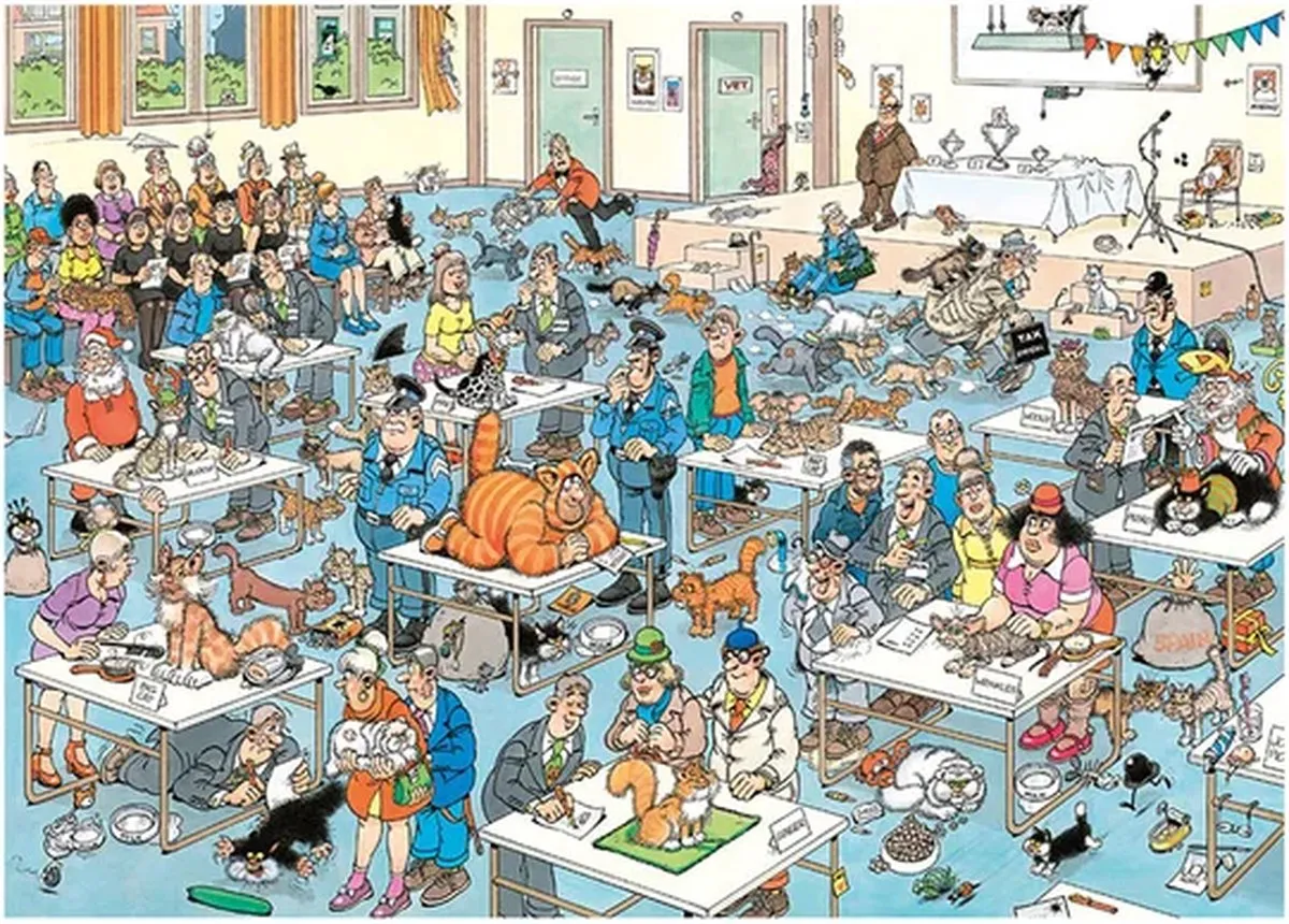 Jan van Haasteren Kattenshow Puzzel 1000 Stuks - Meerkleurig