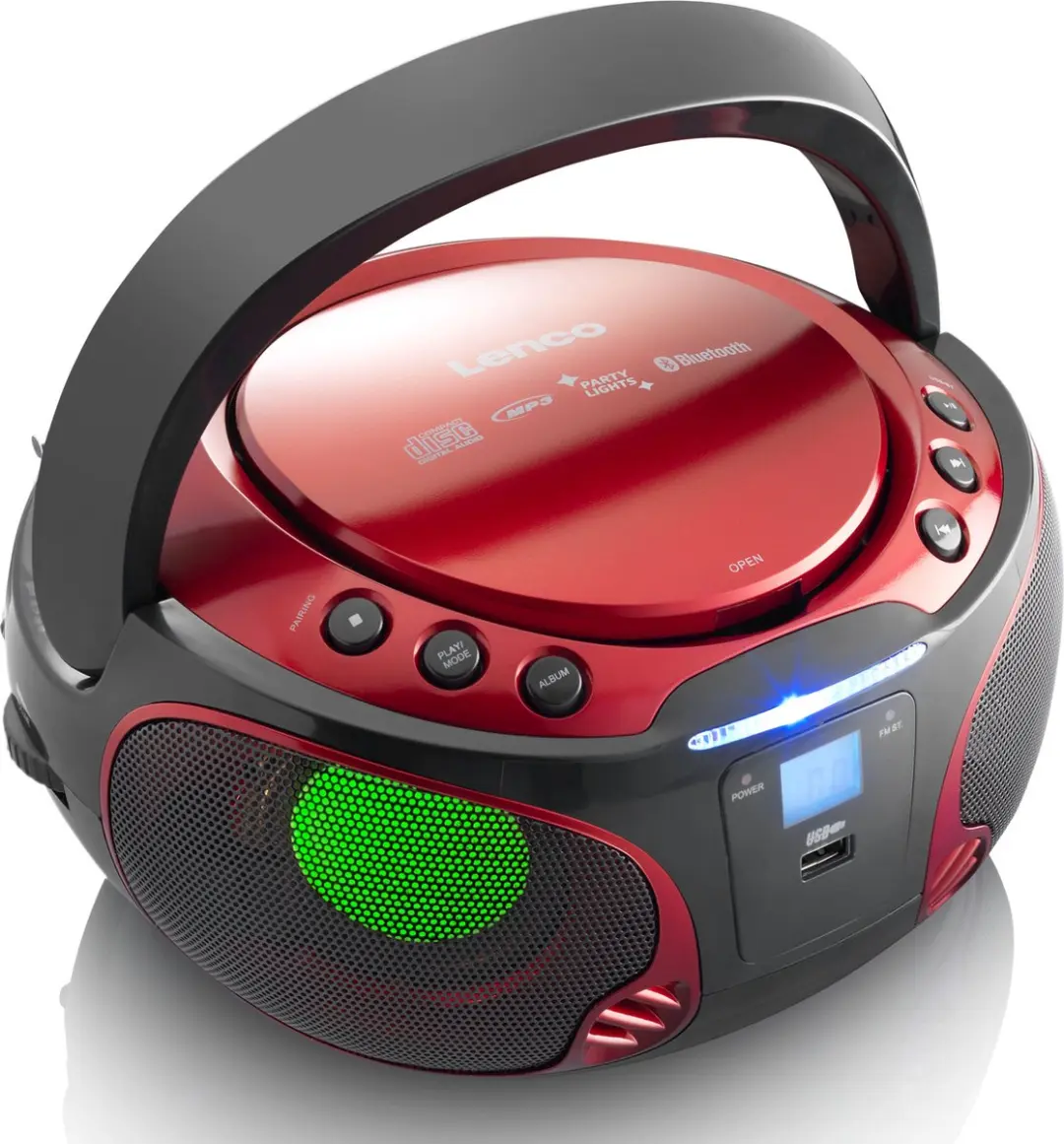 Lenco SCD-550RD Draagbare Radio - Bluetooth - 5W - Rood-Zwart