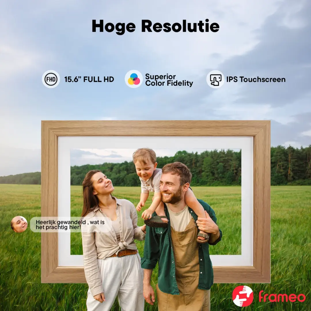 Denver PFF1543LW Digitale Fotolijst 15.6" - Full HD - 16GB - IPS Touchscreen - Light Wood