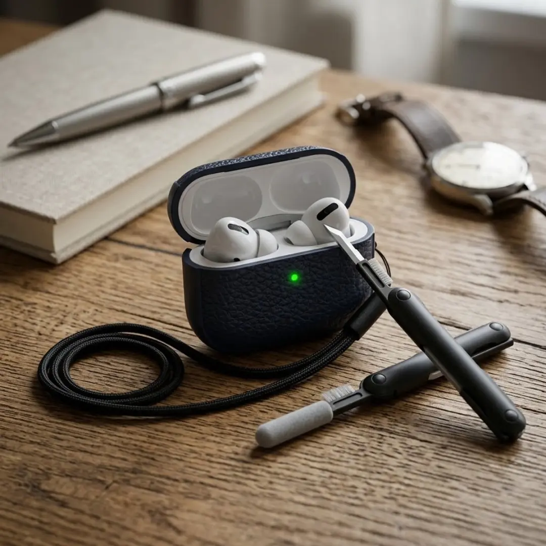 NUVEX Hoesje AirPods Pro 2 - Blauw met draagkoord
