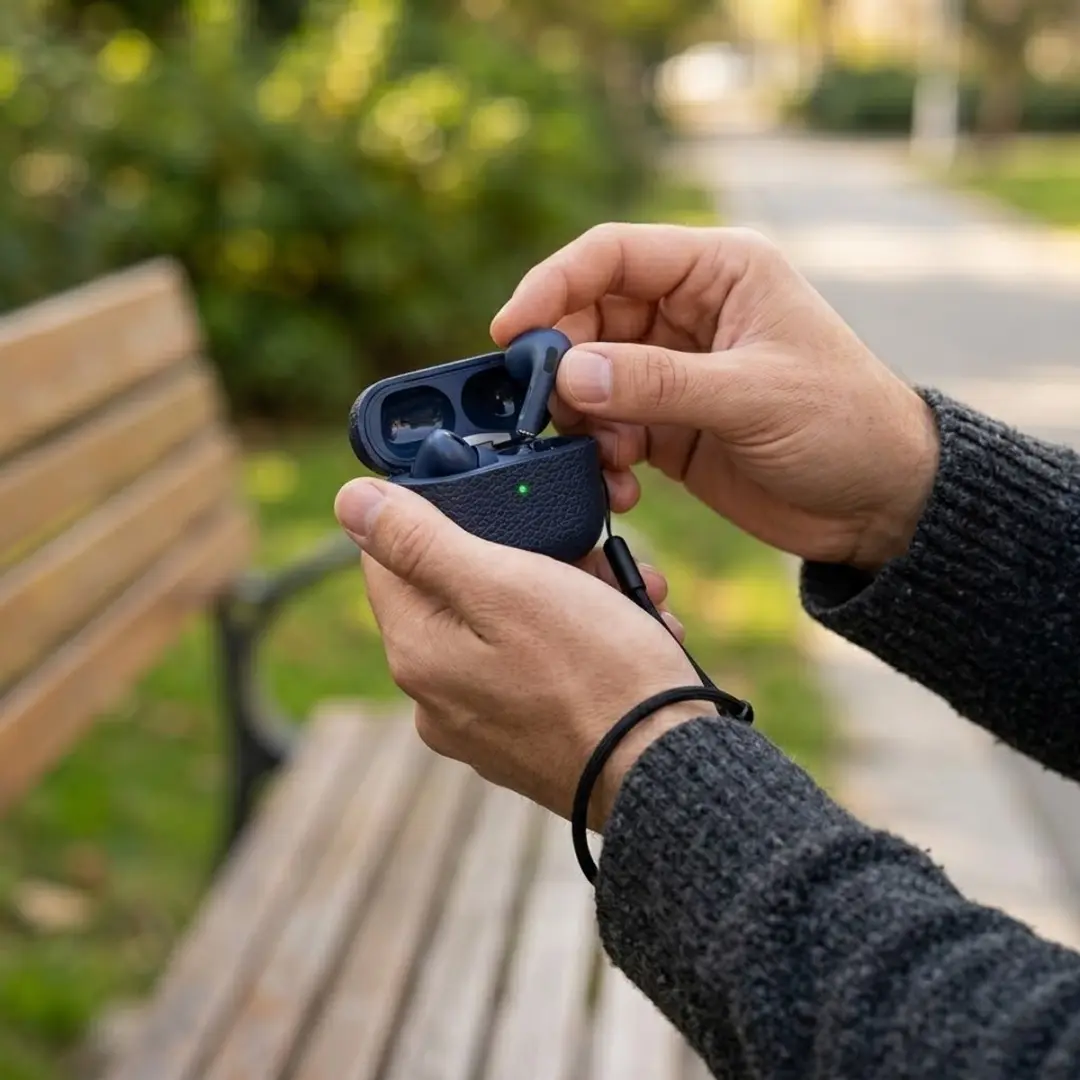 NUVEX Hoesje AirPods Pro 2 - Blauw met draagkoord