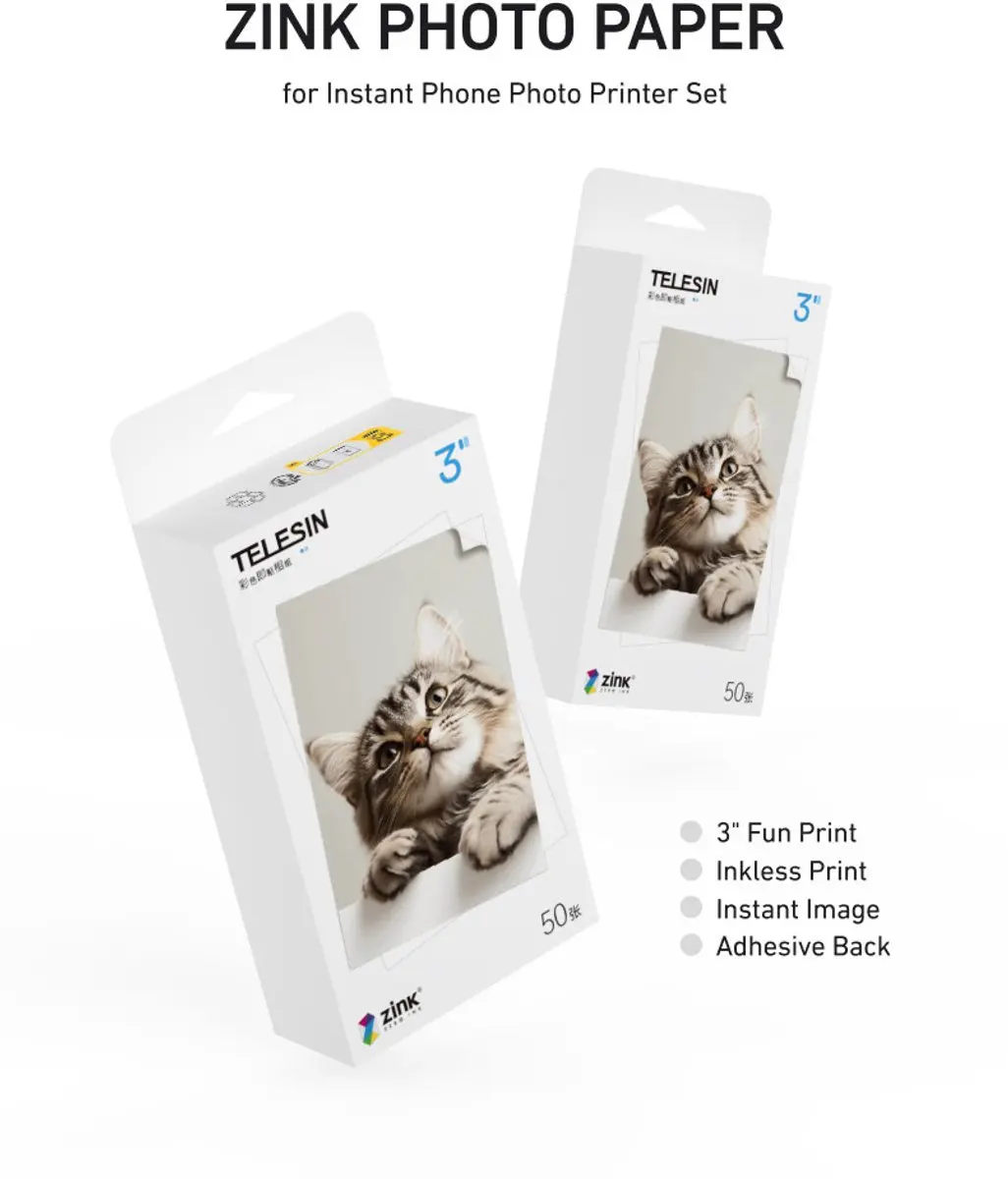 Telesin ZINK Fotopapier 2x3 inch