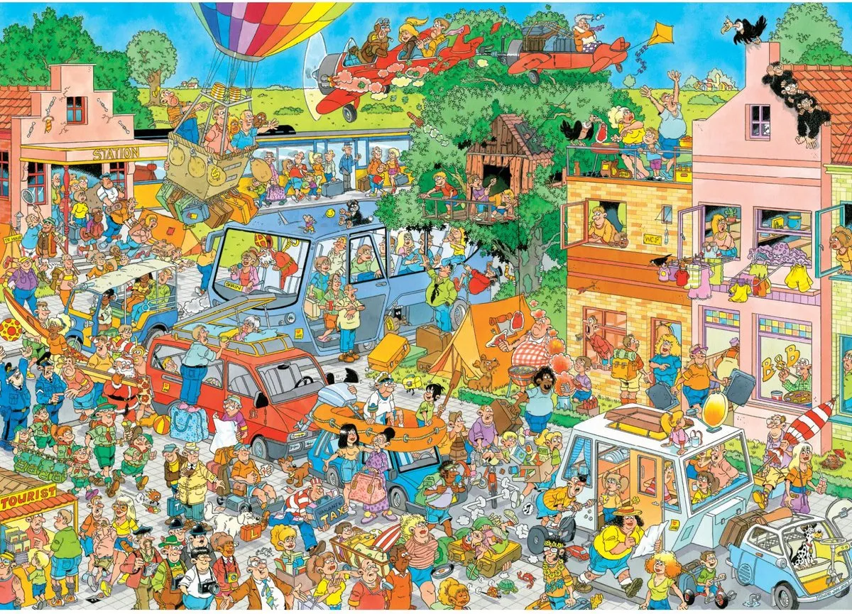 Jan van Haasteren De Muziekwinkel & Vakantiekriebels Puzzel 1000 Stuks - 2 Stuks