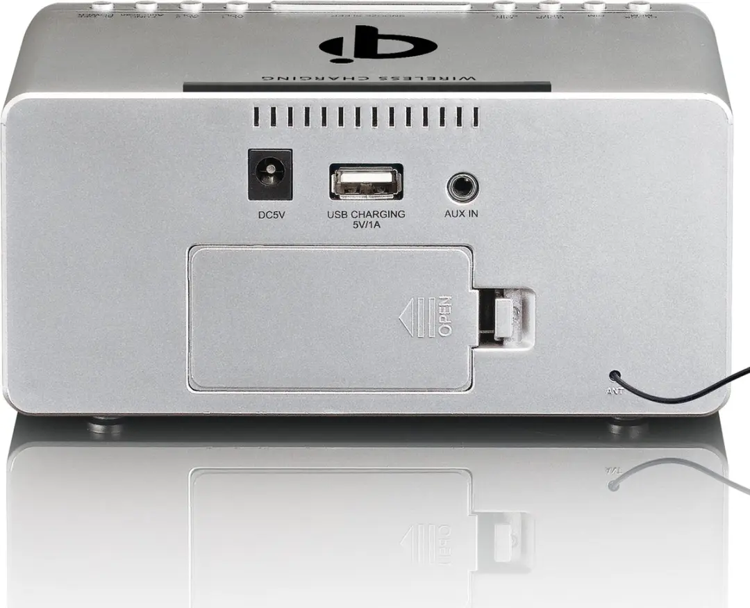 Lenco CR-550SI Wekkerradio - Zilver - Qi Oplader