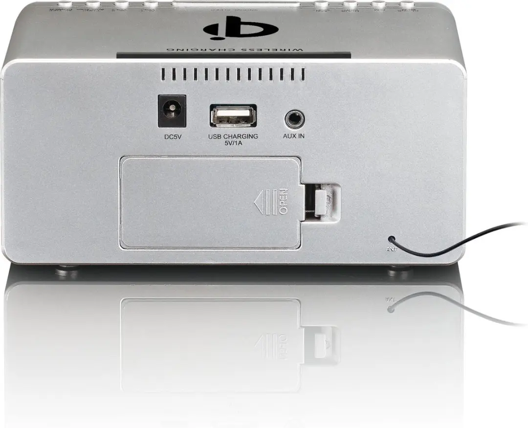 Lenco CR-550SI Wekkerradio - Zilver - Qi Oplader - afbeelding 6 van 6