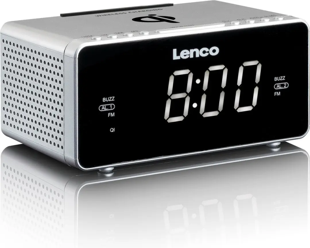 Lenco CR-550SI Wekkerradio - Zilver - Qi Oplader