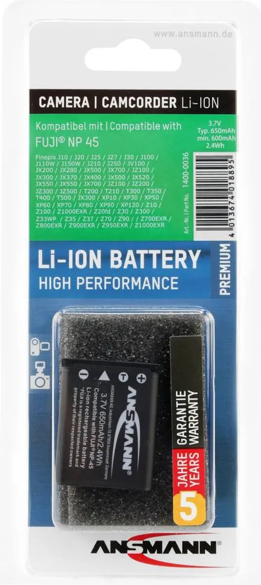 Ansmann BP 88A Accu 770mAh - Compactcamera