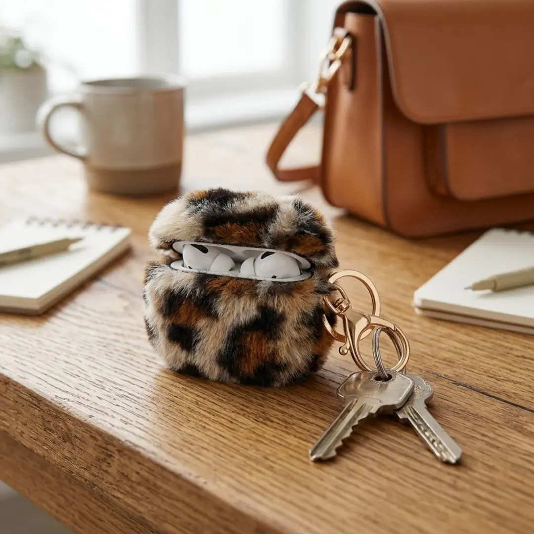 NUVEX Hoesje AirPods Pro 2 - Lichtbruin met luipaardprint