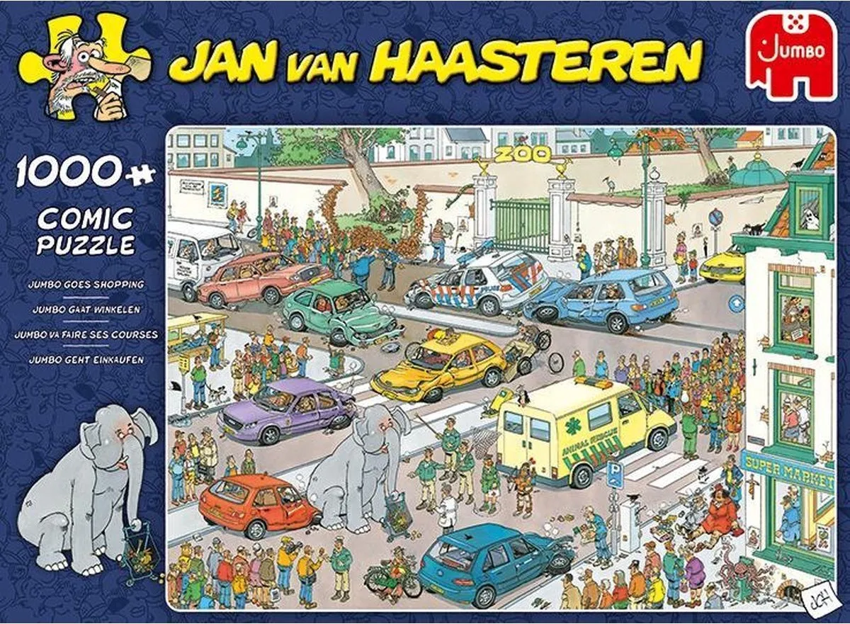 Jan van Haasteren Jumbo gaat winkelen Puzzel 1000 Stuks - Multicolor