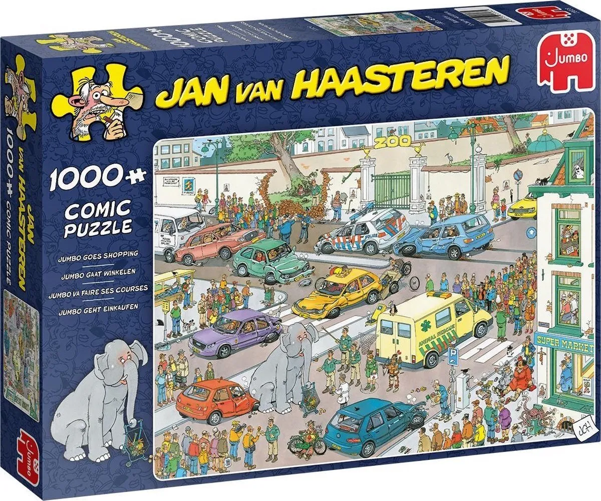Jan van Haasteren Jumbo gaat winkelen Puzzel 1000 Stuks - Multicolor