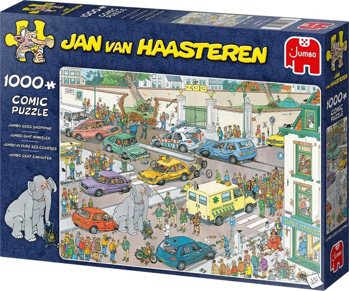 Jan van Haasteren Jumbo gaat winkelen Puzzel 1000 Stuks - Multicolor