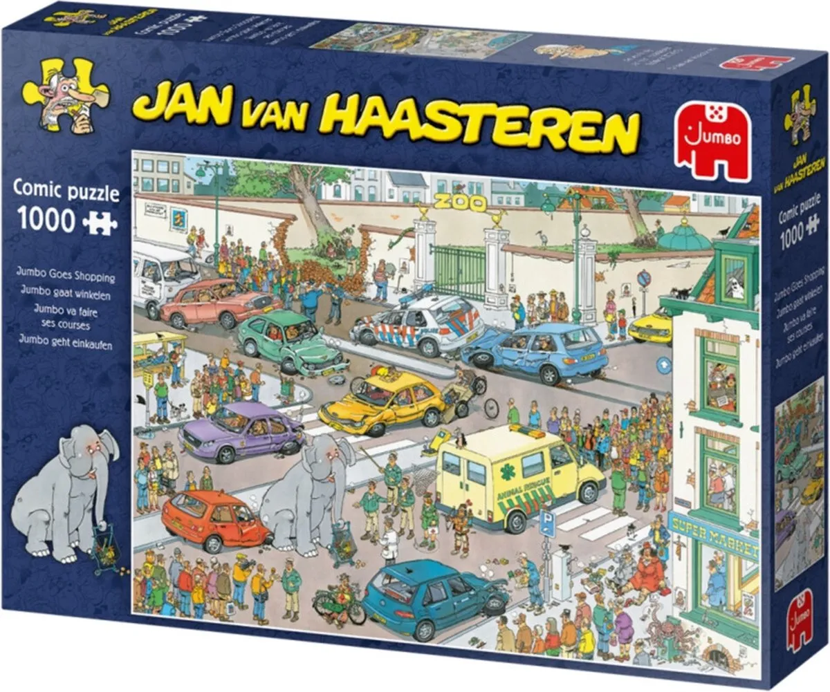 Jan van Haasteren Jumbo gaat winkelen Puzzel 1000 Stuks - Multicolor