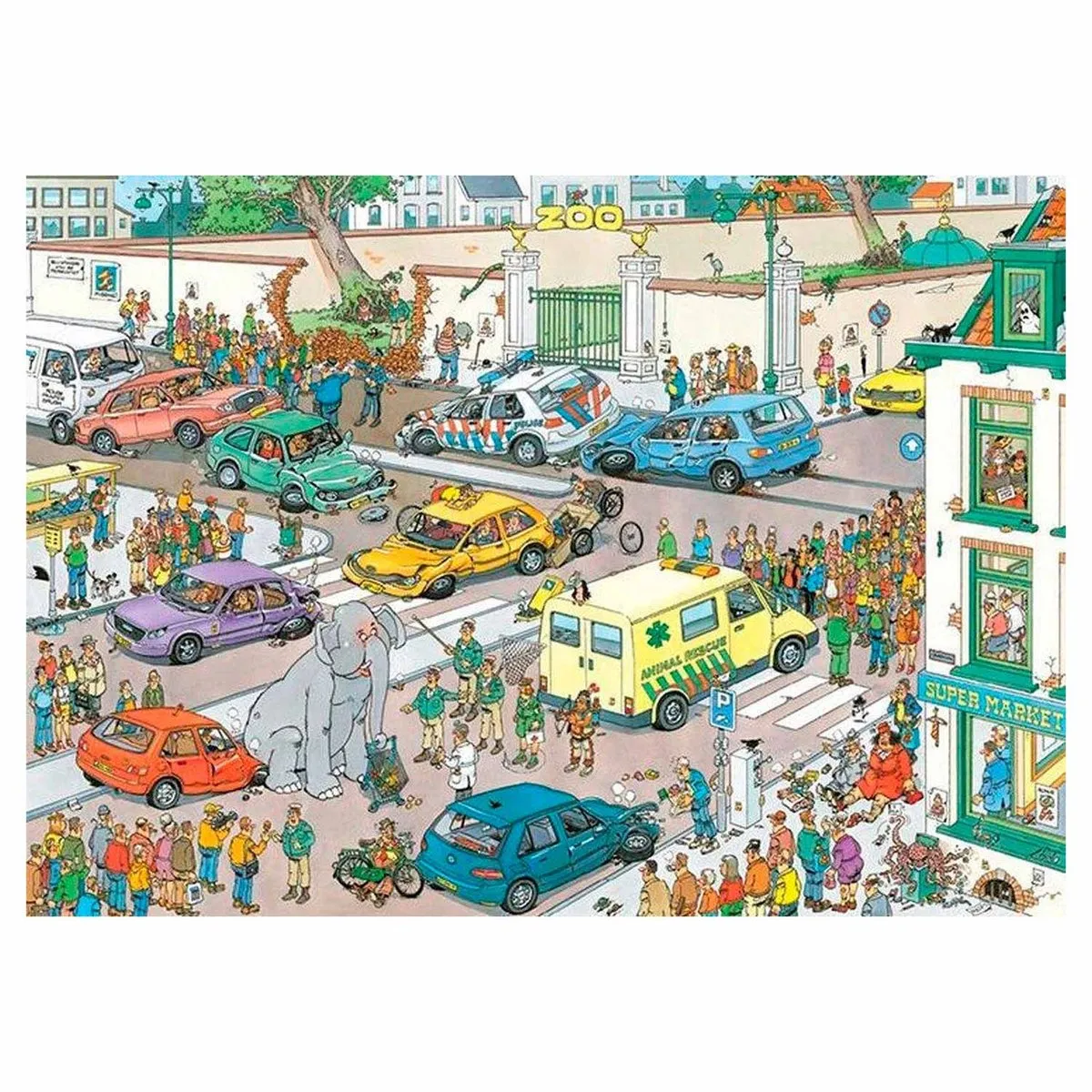 Jan van Haasteren Jumbo gaat winkelen Puzzel 1000 Stuks - Multicolor