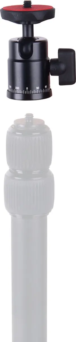 MOJOGEAR P05 Draaibare Statiefkop - 360° Balhoofd - 3kg - Zwart/Rood