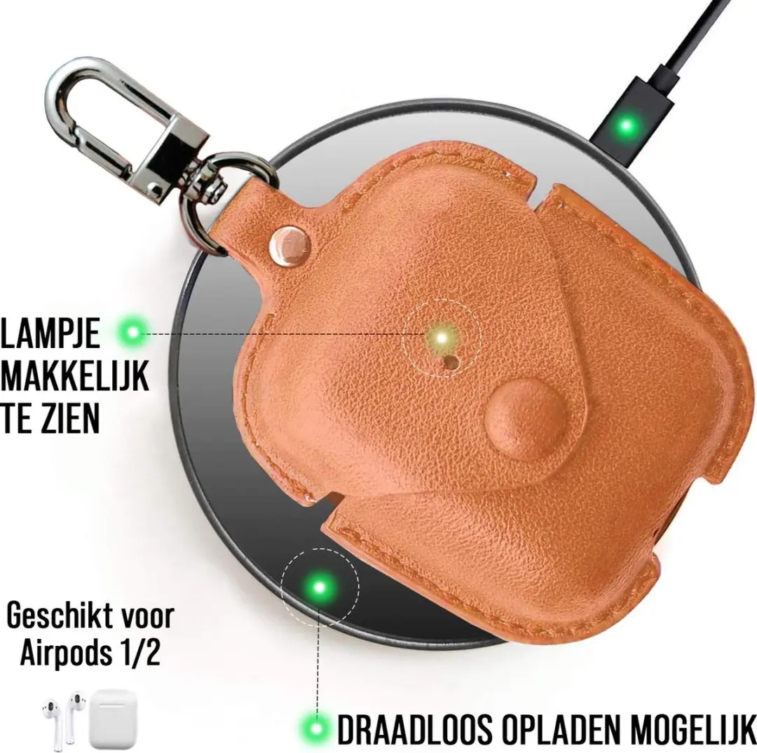 NUVEX Hoesje AirPods 3 Lichtbruin Leer - 1 Stuks