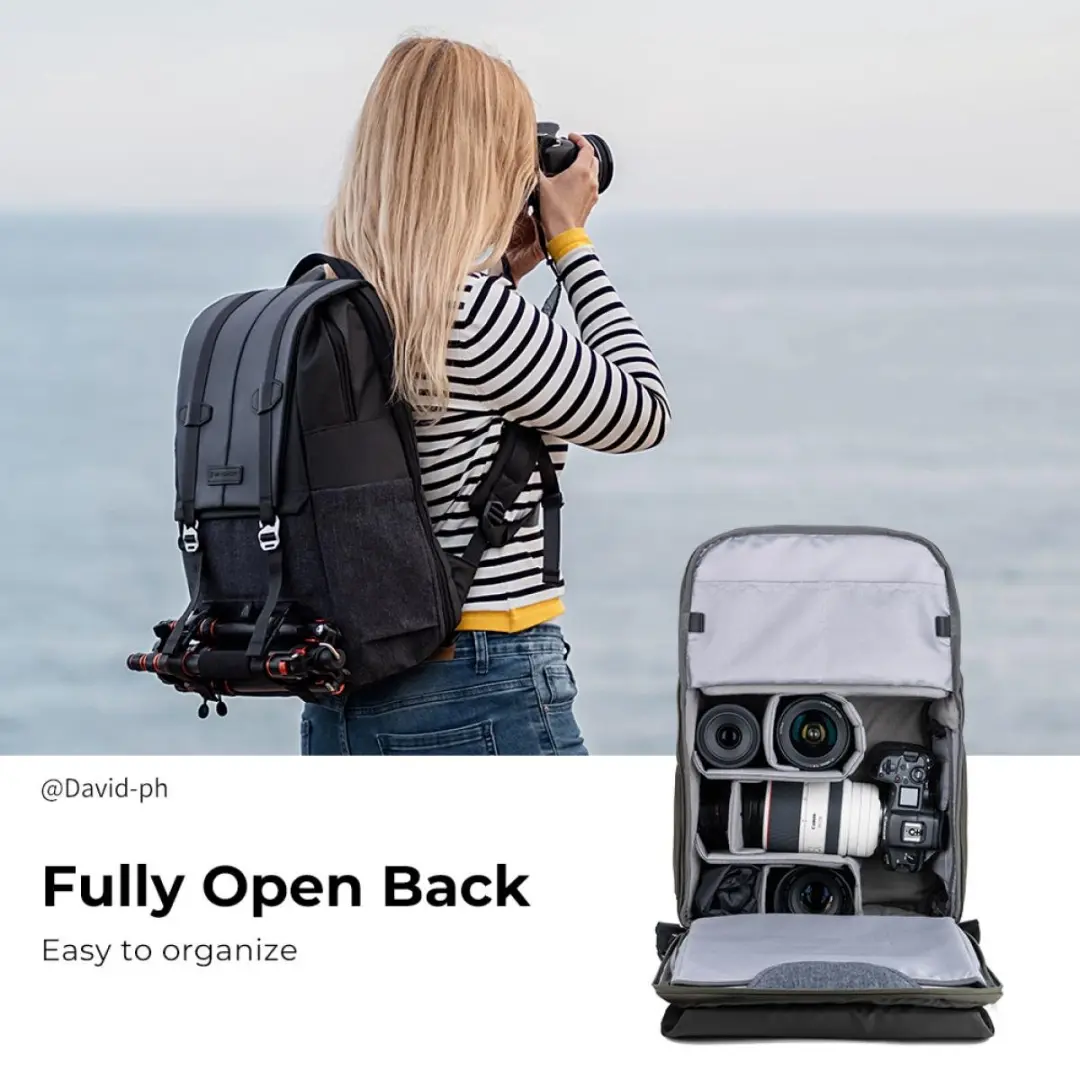 K&F Concept Beta Backpack 20L Rugtas - 4 Lenzen - Zwart/Grijs - afbeelding 6 van 6