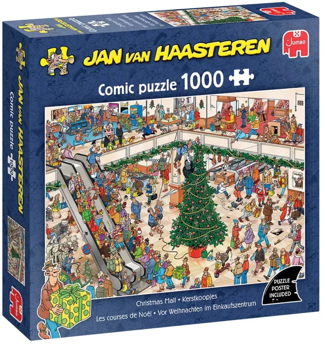 Jan van Haasteren Christmas Mall Puzzel 1000 Stuks - Blauw - afbeelding 2 van 2
