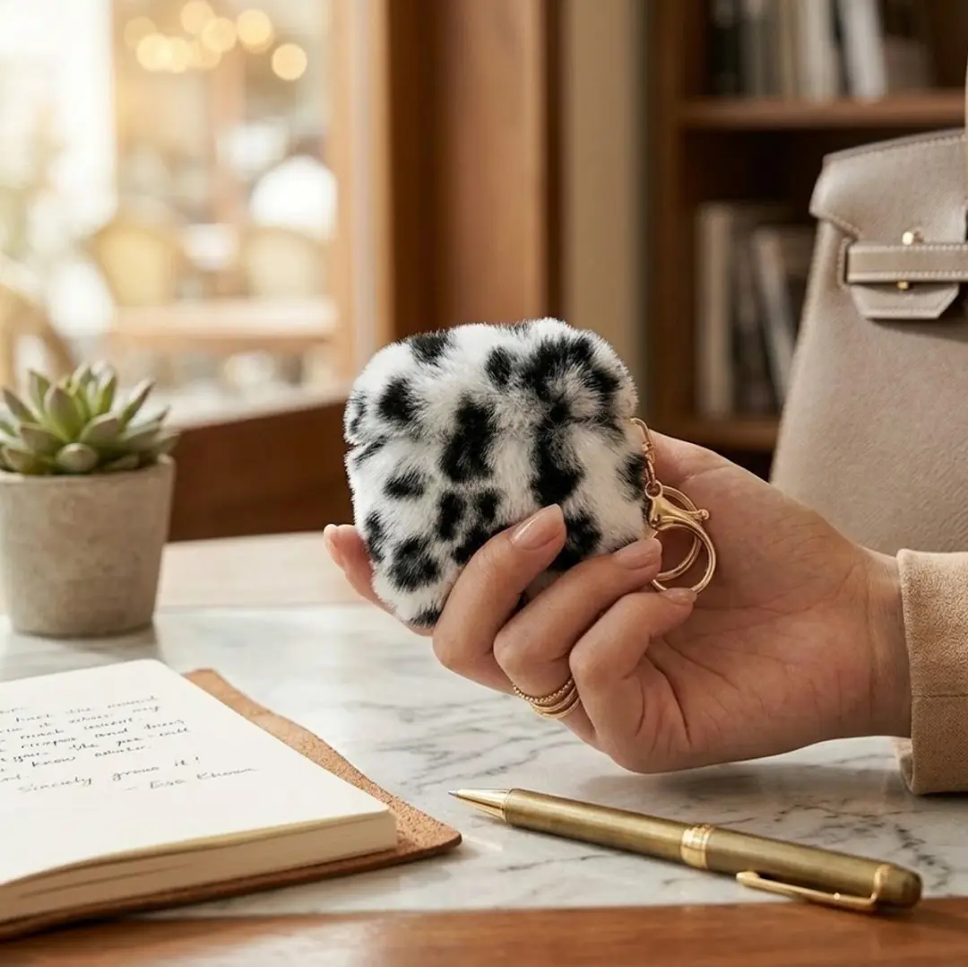 NUVEX Hoesje AirPods Pro 2 - Zwart/Wit Luipaardprint