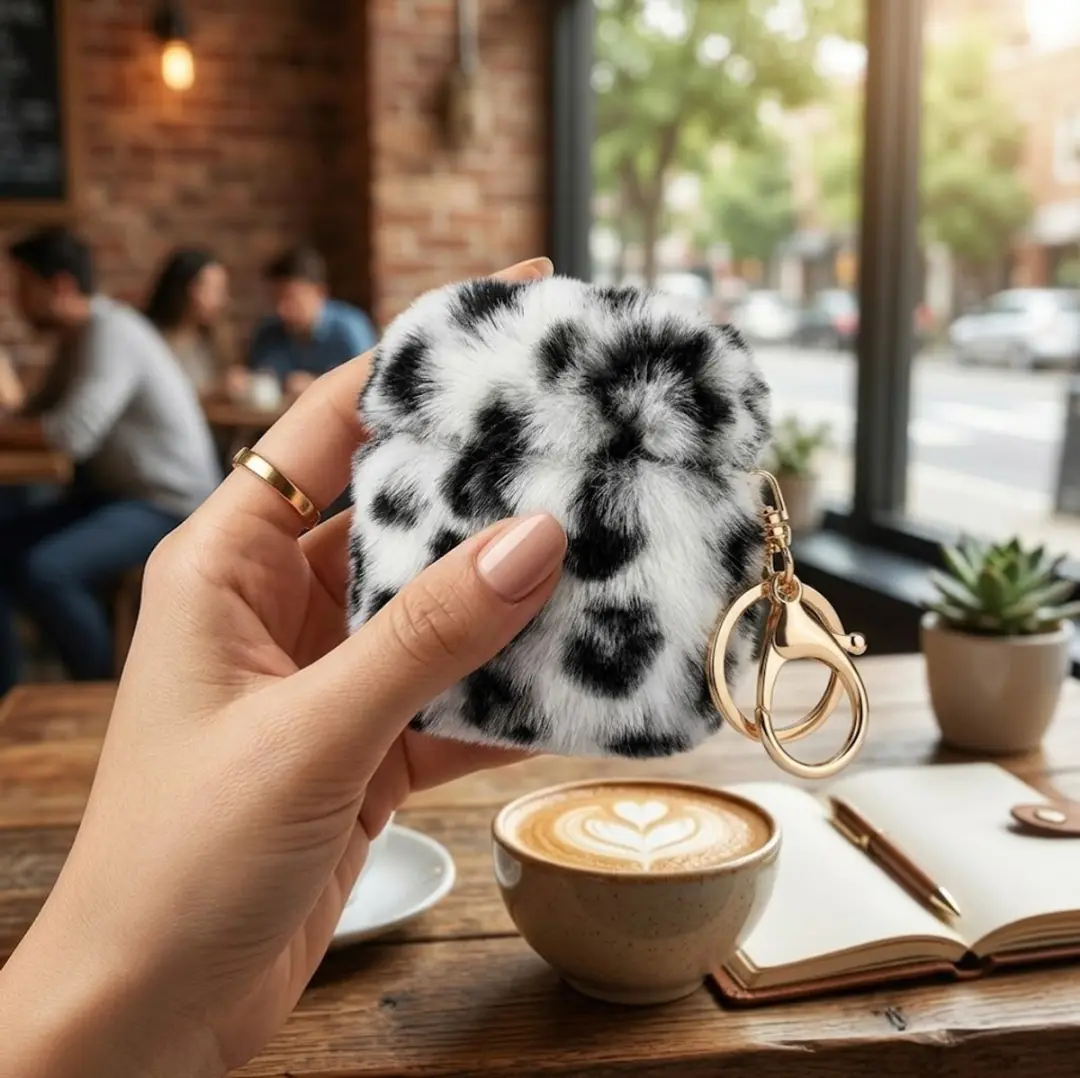 NUVEX Hoesje AirPods Pro 2 - Zwart/Wit Luipaardprint