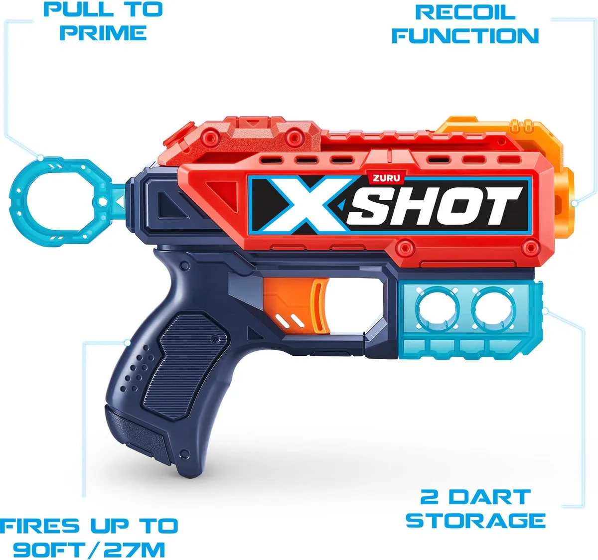 XSHOT Excel Kickback Blaster 36184 - 8 Pijltjes Multicolore
