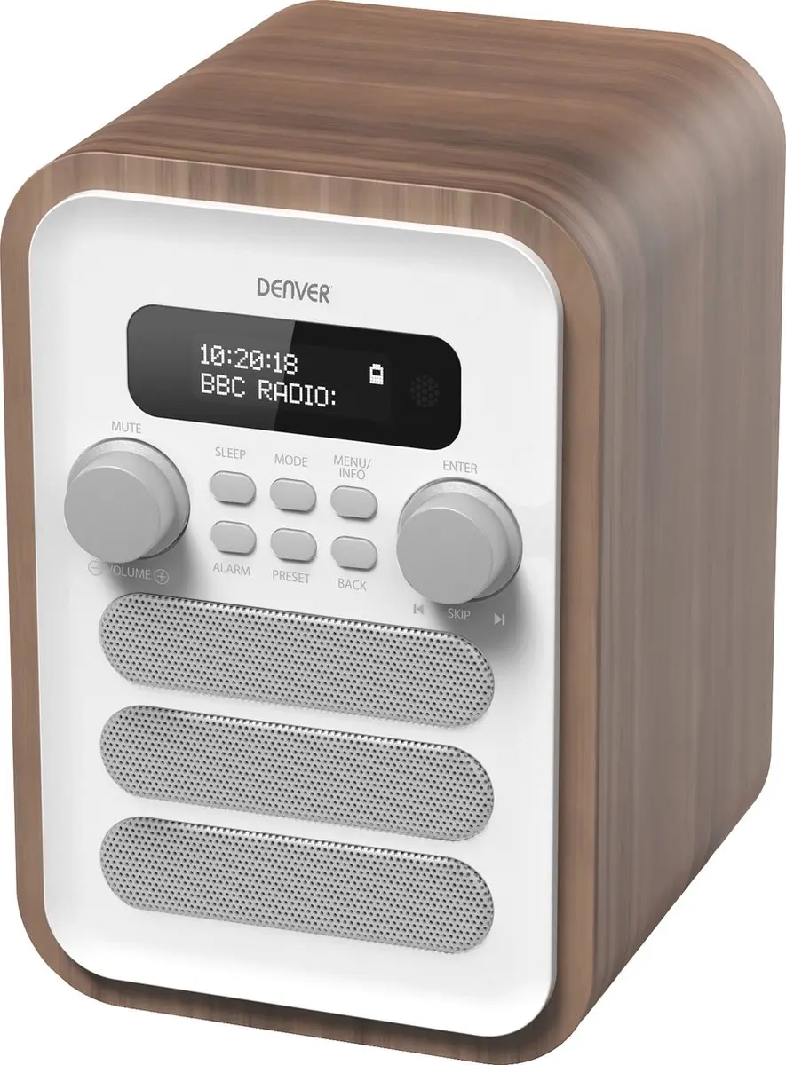 Denver DAB48 Retro Radio - DAB+/FM - Bluetooth - 2,5W - Wit - afbeelding 6 van 6