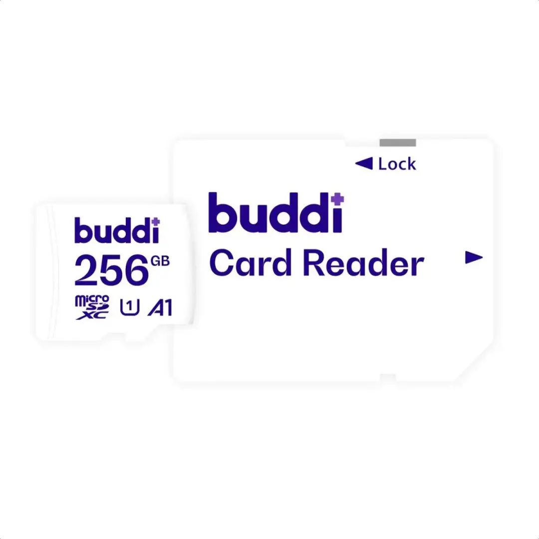 Buddi MicroSDXC 256GB - 160MB/s Lezen - Wit