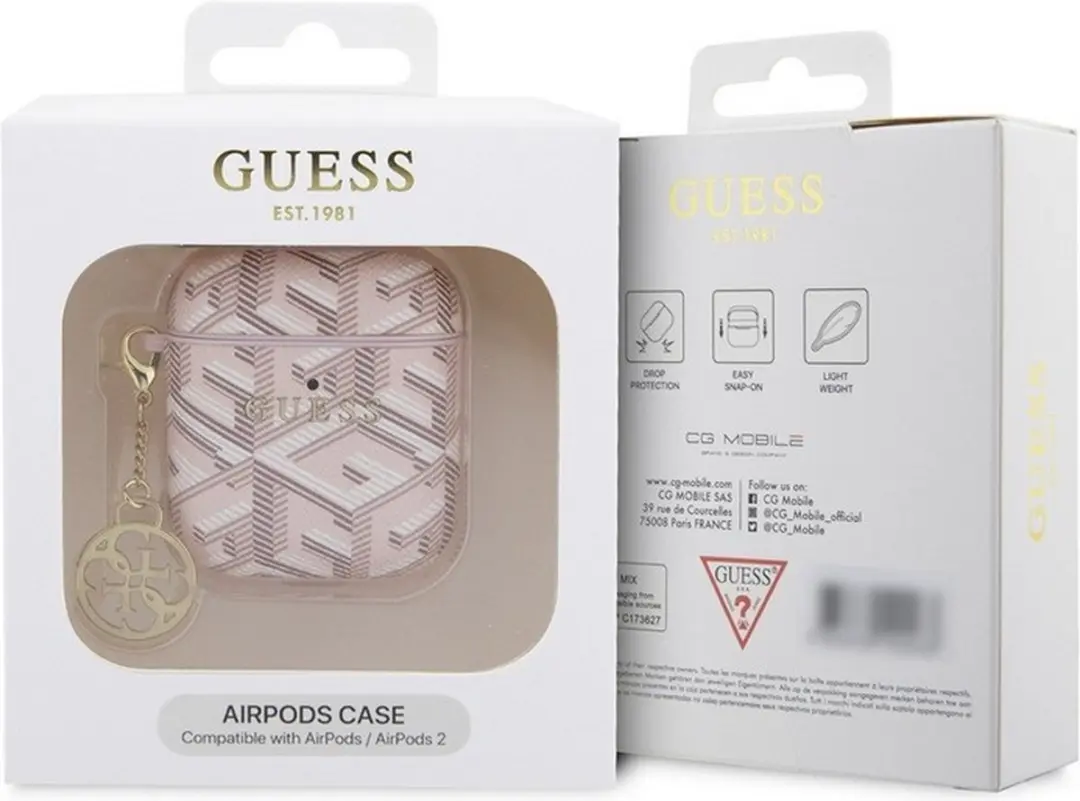 Guess Charm G-Cube Case Apple AirPods - Roze