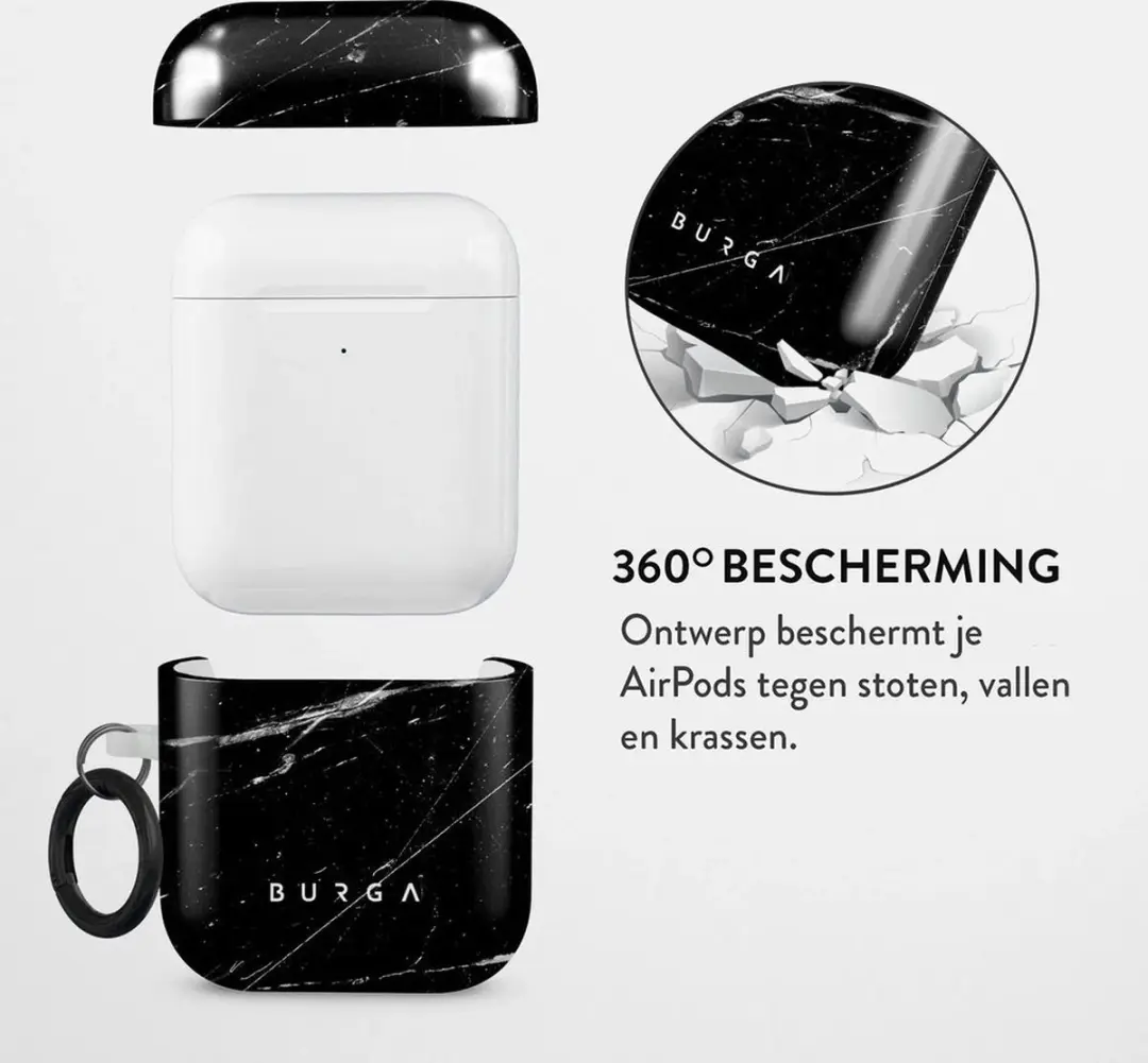 Burga Hoesje Apple AirPods 1 Noir Origin - Zwart