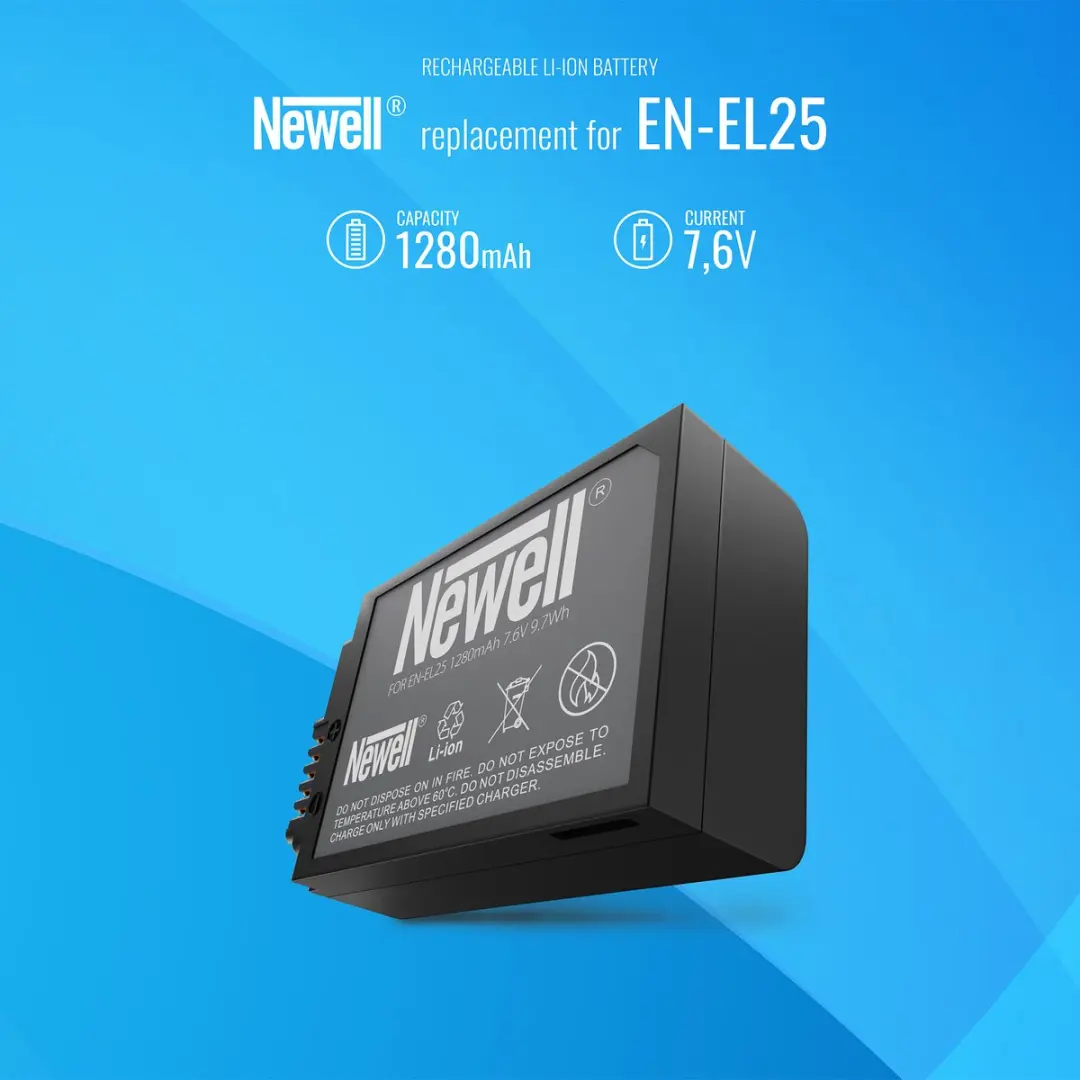 Newell Accu Nikon EN-EL25 - 1280mAh - afbeelding 3 van 5