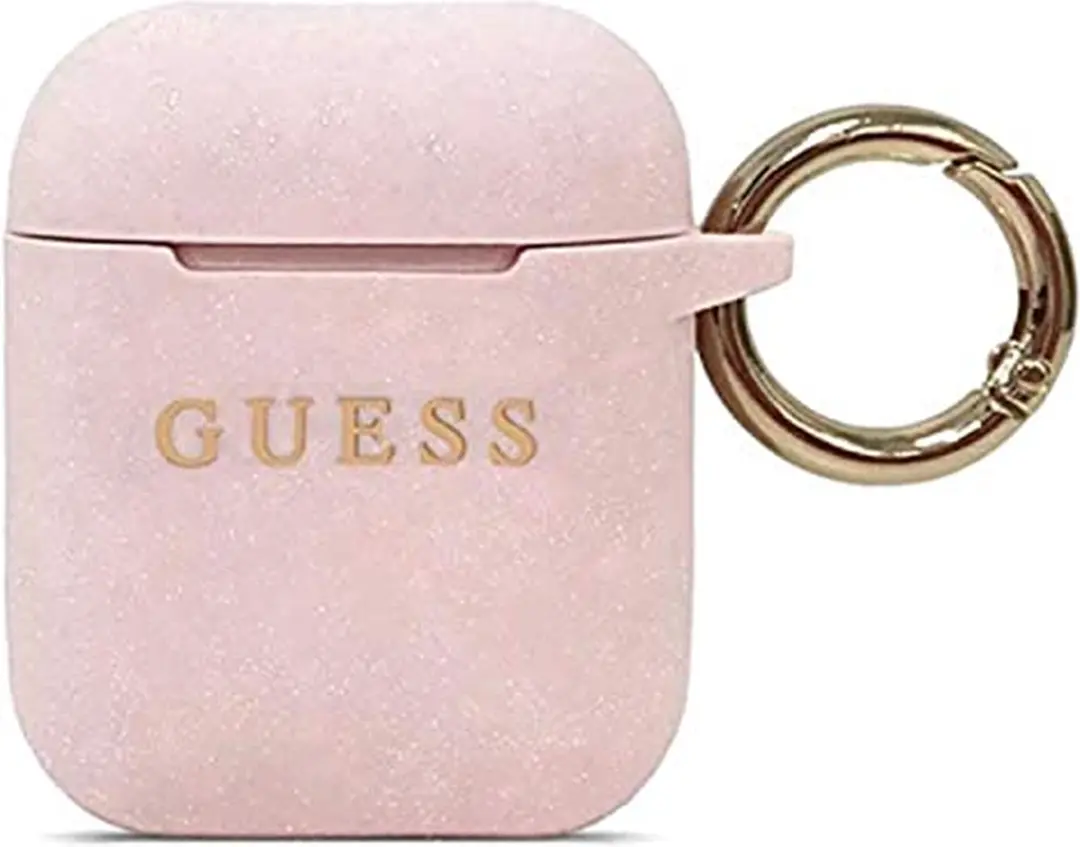 Guess Silicone Case voor Apple Airpods 1 & 2 - Roze